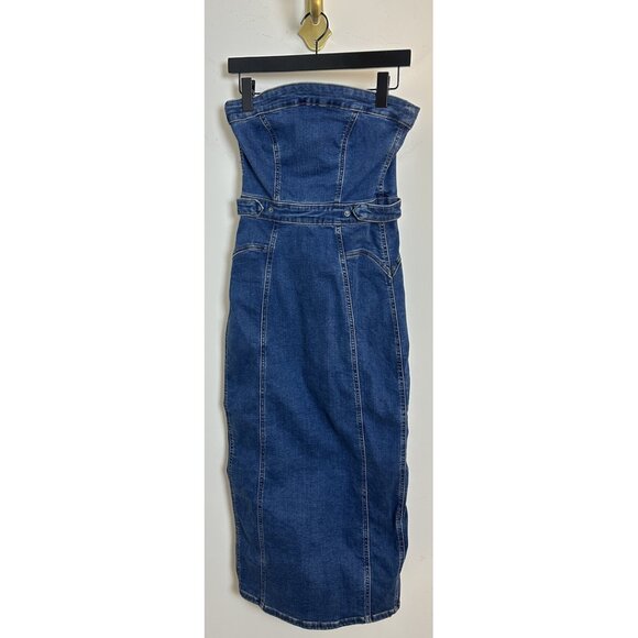 GOOD AMERICAN Tube Midi Dress in Indigo594 Size X-Small - Picture 3 of 8
